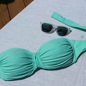 Mint strapless Bikini Top